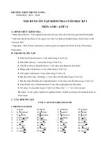 Đề cương ôn tập Học kì 1 Tiếng Anh 11 năm 2023–2024 trường THPT Phước Long (TP Hồ Chí Minh)